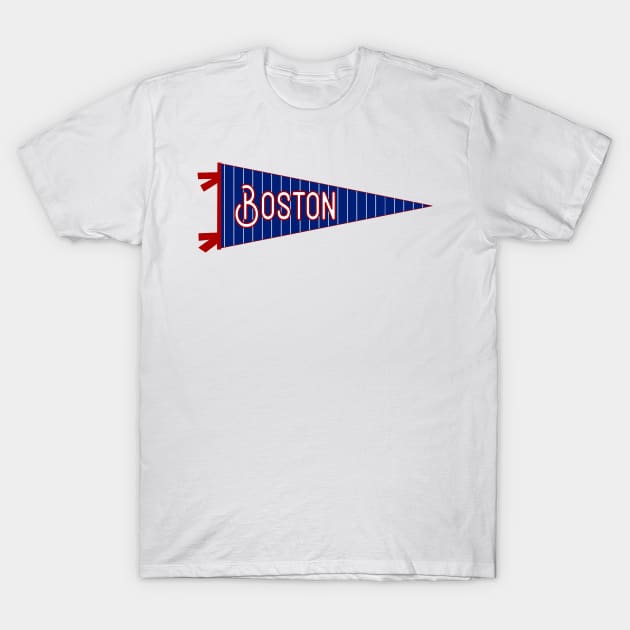 Boston Pinstripe Pennant T-Shirt by zsonn